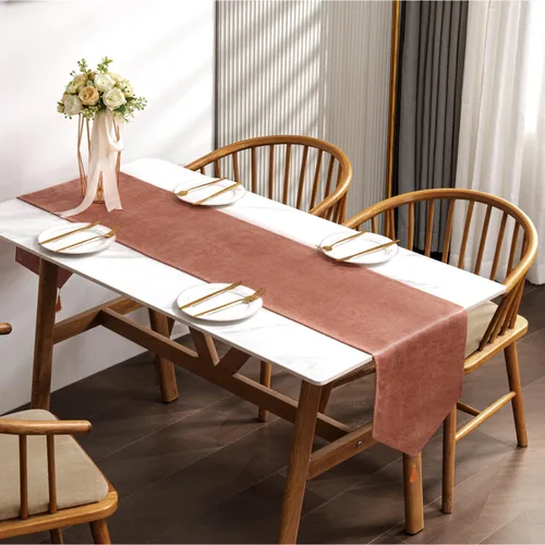 Miniatura 6 de BALCONY & FALCON Camino de mesa con borlas, lavable a máquina, caminos de mesa decorativos de lujo para el hogar para comedor, fiestas, banquetes