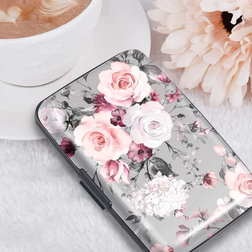 Miniatura 6 de Coco Rossi Mini tarjetero para mujeres u hombres, bloqueo RFID, funda rígida para tarjetas de identificación, cartera de viaje