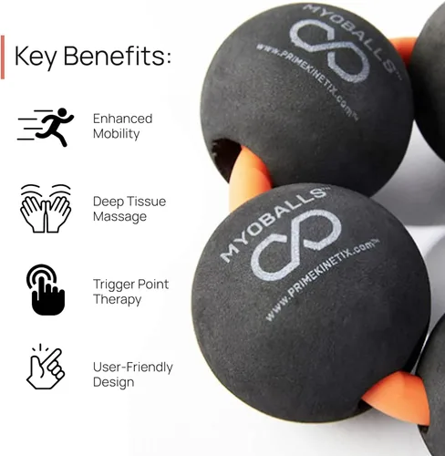 Miniatura 7 de Bolas de espuma para masaje Myoballs, bolas con giro de 360 grados, para masaje de alivio en puntos de desencadenamiento del dolor, 7-Ball Pro, 1