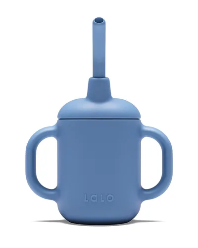 Lalo Little Cup, Vaso con Pajita de Silicona No Tóxica con Asas - Vaso Entrenador para Bebés y Niños Pequeños - Sistema de Entrenamiento de Mini