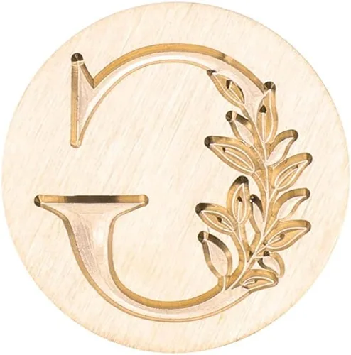 Miniatura 8 de SWANGSA Kit de sello de cera con letra inicial del alfabeto G, sello de sellado de letras botánicas elegantes vintage con cuentas de cera