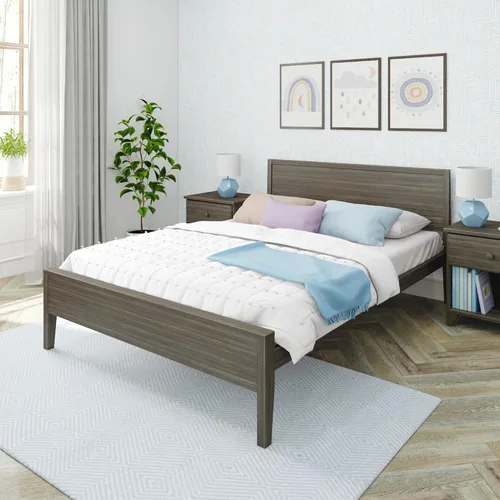 Miniatura 11 de Max & Lily Cama Full, Marco de Cama Full de Madera Maciza con Cabecera de Panel, Cama Full para Niños con Soporte de Listones de Madera, No Necesita
