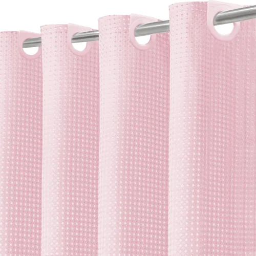 Miniatura 10 de Inhousolu - Cortina de ducha de tejido gofre sin gancho con forro de tela extraíble a presión para baño, dobladillo pesado resistente de 230 GSM