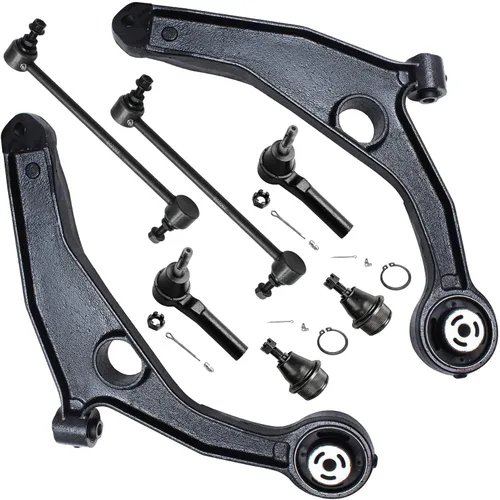 Miniatura 325 de Detroit Axle - Kit de brazos de control de extremo delantero de 8 piezas para Dodge Dakota 00-04, Durango 00-03, 4 brazos de control superior e