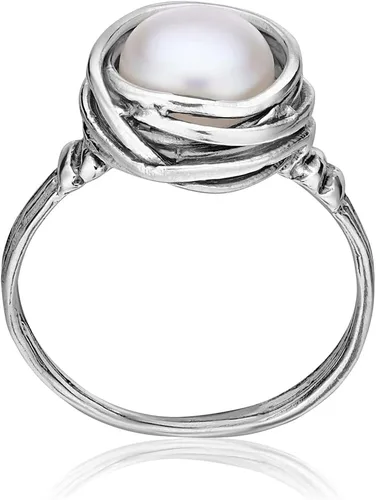 Miniatura 5 de JEAN RACHEL JEWELRY Anillo de plata de ley 925 con perla de agua dulce, hipoalergénico, sin níquel ni plomo, colección de diseñador artesanal hecha