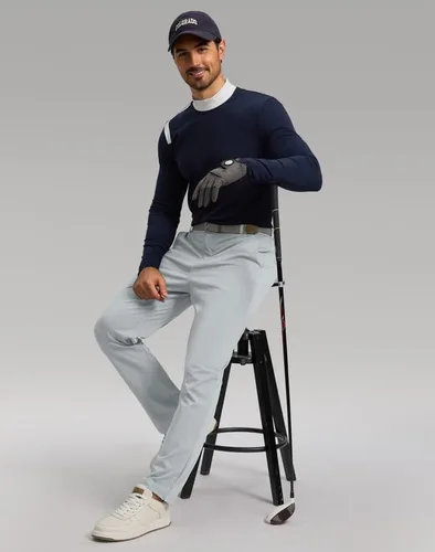 Miniatura 6 de Soothfeel Pantalones de golf para hombre con 5 bolsillos, ajustados, elásticos, casuales, de viaje, pantalones de trabajo para hombre