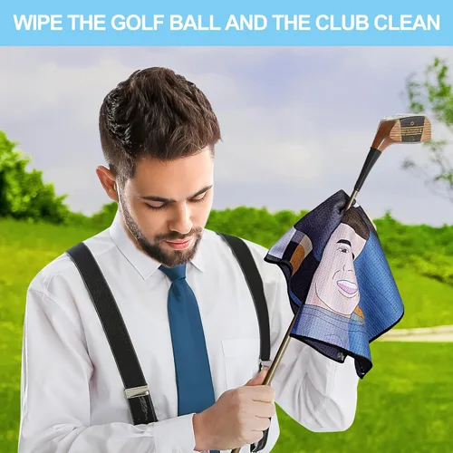 Miniatura 4 de Toalla de golf de 3 piezas, divertido juego de limpieza para palos de golf con clip, regalos divertidos para fanáticos del golf V2.0