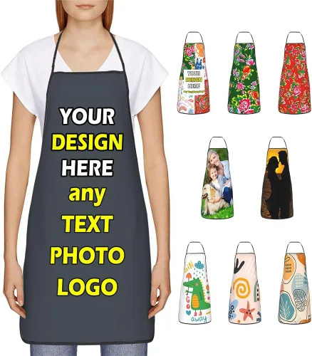 Miniatura 11 de Delantales impermeables personalizados para diseñar tu propia foto logotipo texto para cocinar hornear 28.3 x 20.4 pulgadas