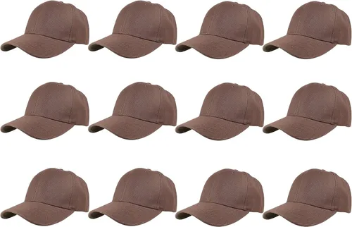 Miniatura 140 de Gorras de béisbol con correa trasera ajustable, lisas, negras, 12