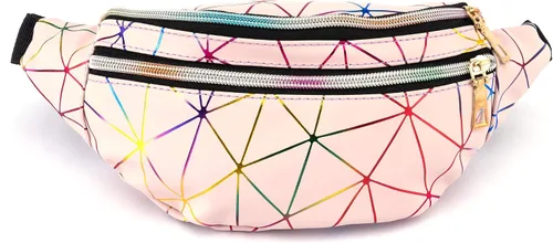 Miniatura 6 de 2 piezas holográficas negro oro azul rosa brillante plata púrpura Fanny Pack para mujeres gran linda cintura riñonera riñonera bolsa brillante