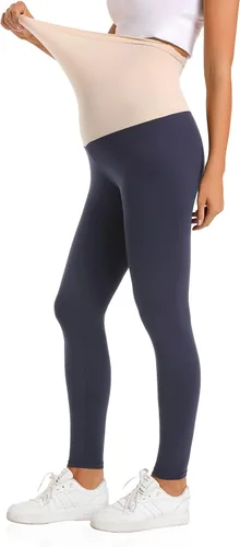 Miniatura 3 de V VOCNI Leggings de maternidad sobre el vientre, esenciales para mujer, elásticos, suaves, de punto, con soporte para el vientre, leggings