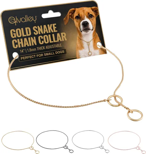 Miniatura 25 de Alvalley Collar de cadena de metal para exhibición de perros, collar deslizante para mascotas para espectáculos, collar de cadena de serpiente