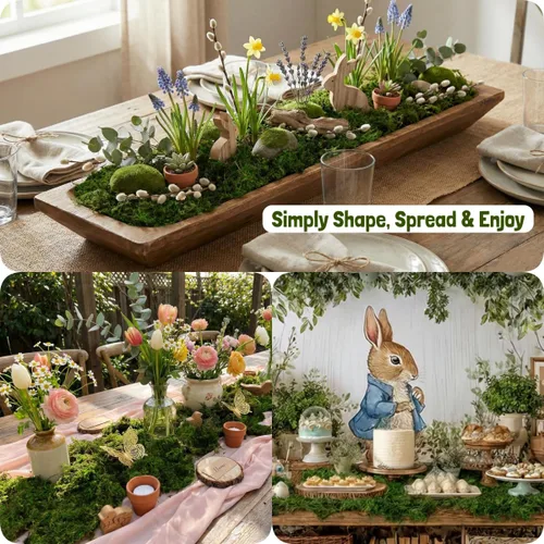 Miniatura 6 de USMOLA Musgo verde para manualidades, musgo falso de 4 onzas para plantas de interior, terrarios, jardines de hadas y exhibiciones de mesa, perfecto