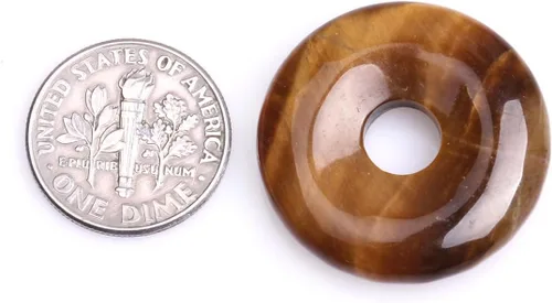 Miniatura 52 de JOE FOREMAN Anillo de cuarzo amatista natural de 1.181 in con colgante de donas circulares para hacer joyas, 1 unidad, Piedra