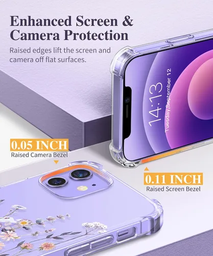 Miniatura 5 de GVIEWIN - Funda para iPhone 12 y iPhone 12 Pro con protector de pantalla + protector de lente de cámara, funda de poliuretano termoplástico
