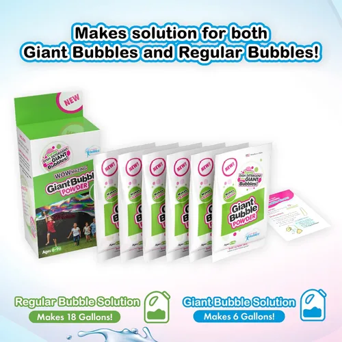 Miniatura 2 de WOWmazing Mezcla de polvo de recarga de burbujas grandes (6 paquetes) – Convierte el detergente para platos en burbujas gigantes. Hace 6 galones.