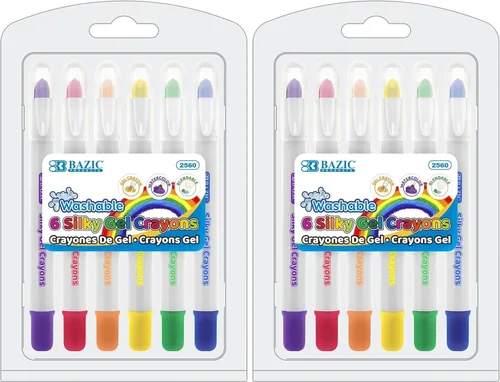 Miniatura 8 de BAZIC PRODUCTS Crayones de gel sedosos de 6 colores, para colorear la escuela de niños