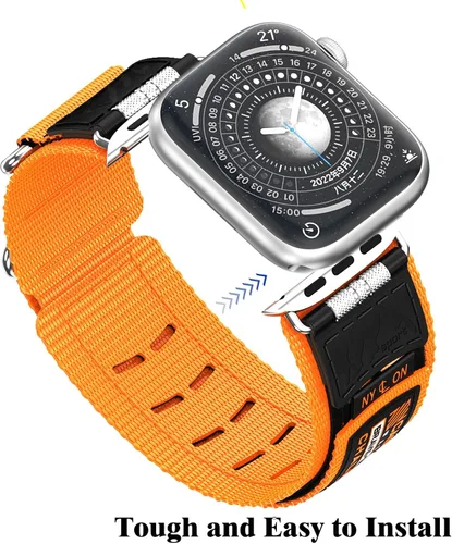 Miniatura 2 de Correa deportiva de nailon compatible con Apple Watch Band Ultra (1.732 pulgadas) Series 7/8 (1.772 pulgadas/1.614 pulgadas), Series 6/5/4/SE