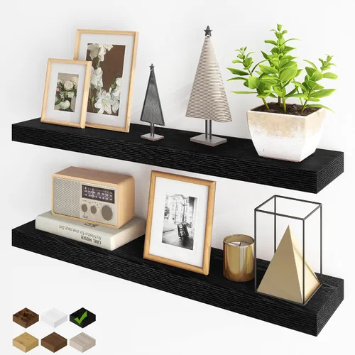 Miniatura 79 de Fun Memories Estantes flotantes para pared, estantes flotantes de 48 pulgadas de largo, juego de 1, estante colgante con soportes invisibles