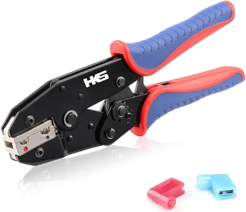Miniatura 10 de HKS Juego de herramientas de prensado de trinquete, 8 piezas, mandíbula de intercambio rápido para terminales termorretráctiles, no aislados, barril