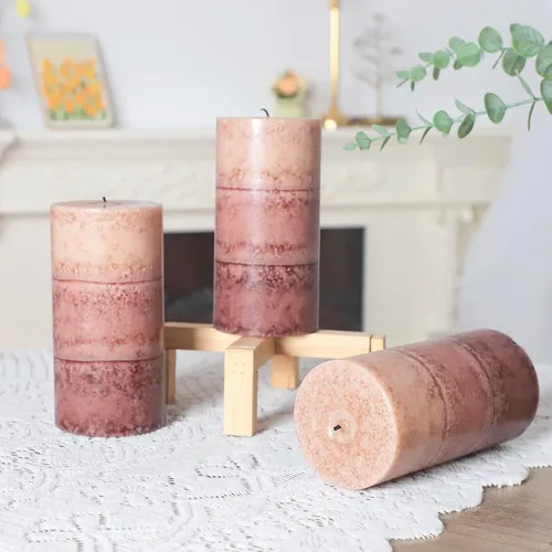 Miniatura 5 de Velas de pilar de café Cafemoon, velas perfumadas de aromaterapia, set de 3 velas altas de 3 x 6 pulgadas sin goteo para boda y decoración del hogar