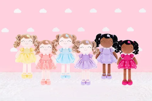 Miniatura 3 de Gloveleya Personalized Curly Doll with Your Name - Cute Custom Pink Soft Plush Doll for Girls Plush Doll Customized Gifts Rizado rosa