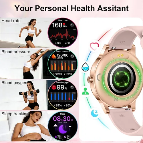 Miniatura 3 de Efolen Relojes inteligentes para mujer, contestar/hacer llamadas, monitor de actividad física HD de 1.27 pulgadas para Android iPhone, monitor