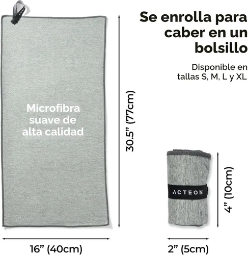 Miniatura 4 de Acteon Paquete de 5 toallas de microfibra para gimnasio, secado rápido, sin olor, secado rápido, superabsorbentes, de secado rápido para hombres