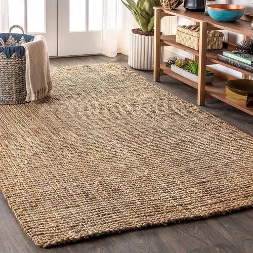 Miniatura 18 de Eyely FRN102C-2 - Alfombra de pasillo de fibra natural tejida a mano de yute grueso para interiores, bohemia; rústica; vintage, dormitorio, cocina