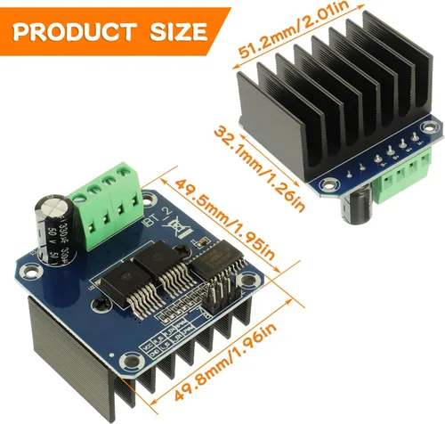 Miniatura 2 de BTS7960 43A de alta potencia Smart Car Motor Driver Module semiconductor Unidad de refrigeración utilizada para Arduino Control de límite