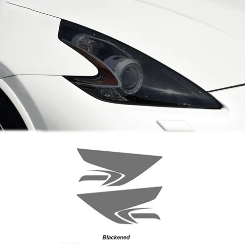 Miniatura 2 de Película protectora para faros delanteros de coche para Nissan 370Z Nismo 2009+, adhesivo de TPU negro transparente, ennegrecido