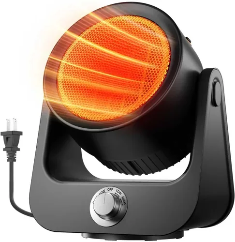 Calentadores de espacio eléctricos para uso en interiores, oscilación de 100° ilimitada, calentamiento instantáneo en 2 segundos, 1500W, protección