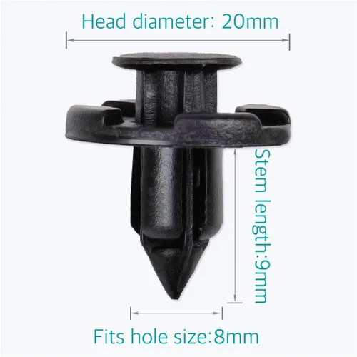 Miniatura 2 de Lantee 10 clips de retención de guardabarros tipo empuje de 0.315 in 01553-09321 aptos para Nissan y aptos para Infiniti