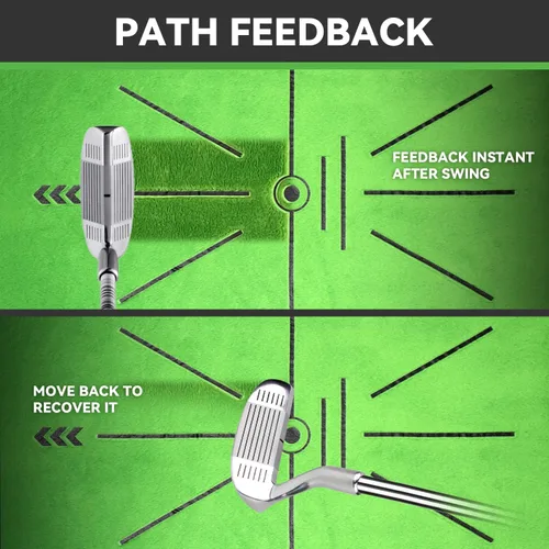 Miniatura 2 de COSPOPTIC Golf Hitting Mat with Swing Path Feedback, Heavy-Duty Rubber Base Anti-Slip Golf Training Mat, Extra Replaceable Surface, Portable