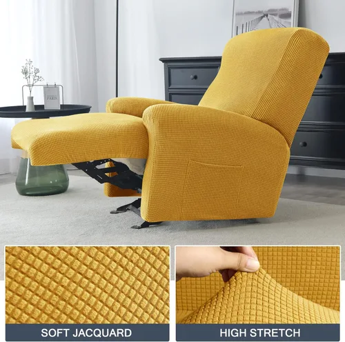 Miniatura 3 de CONRUSER Funda elástica para sillón reclinable, 4 piezas, funda gruesa para sofá de un solo asiento, funda de jacquard suave para sillón reclinable