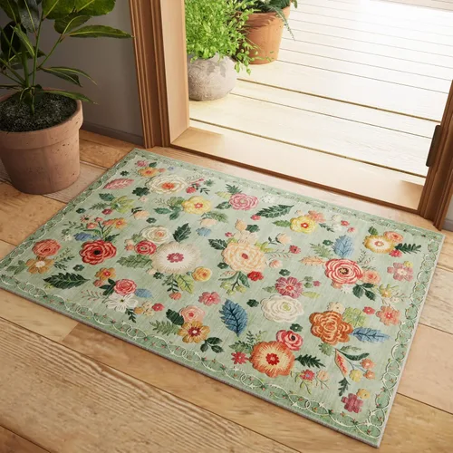 Miniatura 97 de Alfombra de pasillo lavable antideslizante: alfombra de cocina de 2 x 6 pies, resistente a las manchas, con parte trasera de goma, alfombra suave