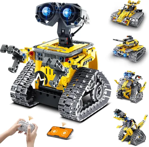 Miniatura 8 de Mibido Kit de construcción de robot con control remoto, regalos STEM para niños varones de 8 a 14 años, juguetes robóticos de codificación técnica