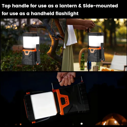 Miniatura 7 de Linterna LED para campamento, recargable, 1000 lúmenes, portátil con 5 modos de luz, IP44 impermeable 4400 mAh, linterna para tienda de campaña