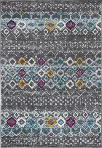 Miniatura 53 de SAFAVIEH Amsterdam Collection Alfombra Decorativa - 2.3 pies x 4 pies, Negro & Multi, Diseño Marroquí Bohemio, Sin Desprendimiento y Fácil Cuidado