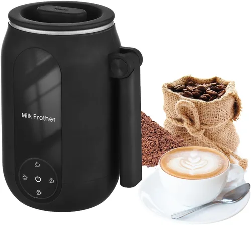 Espumador de leche eléctrico y vaporizador, vaporizador de leche eléctrico 4 en 1, espumador de leche y calentador de 15.2 fl oz, máquina automática