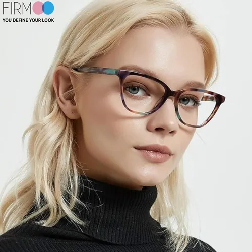 Miniatura 3 de Firmoo - Gafas con bloqueo de luz azul para lectura de computadora, diseño de ojo de gato, marco de acetato para mujeres, bisagra de resorte