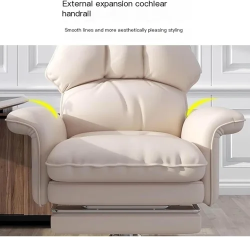 Miniatura 5 de Swivel Office Chair with Footrest, Executive High Back Reclinable PU Leather Computer Desk Comfortable Lift Gaming Chair for Home and Office