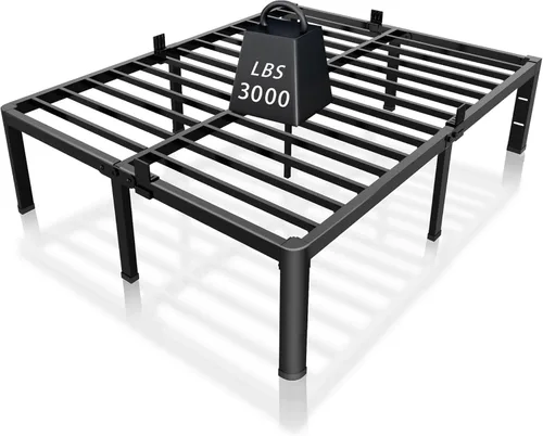 Miniatura 16 de ROIL Marcos de cama de 14 pulgadas con cabecera, tamaño individual XL, con agujeros para cabecero y patas de esquinas redondas, con sujetadores