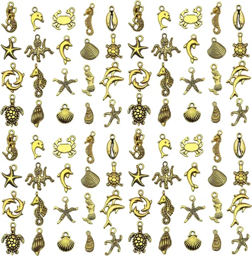 Miniatura 8 de WOCRAFT 60 piezas de dijes de pulsera de cruz dorada KC para juegos de fabricación de joyas, collares, pulseras, llaveros, kit de suministros de KC