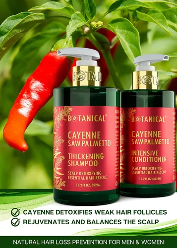 Miniatura 3 de Champú botánico para el crecimiento del cabello y acondicionador antiadelgazamiento "Scalp Detox" Cayenne Saw Palmetto Shampoo para pérdida