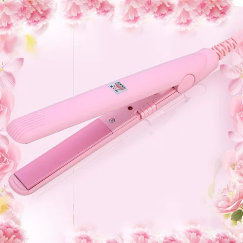 Miniatura 4 de Plancha para el cabello, plancha plana 2 en 1, mini flequillo, plancha de pelo de belleza, rizador de calefacción, alisador de placa de turmalina