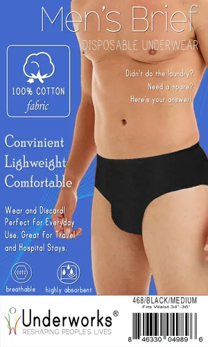 Miniatura 2 de Underworks - Ropa interior desechable para hombre 100 algodón 10