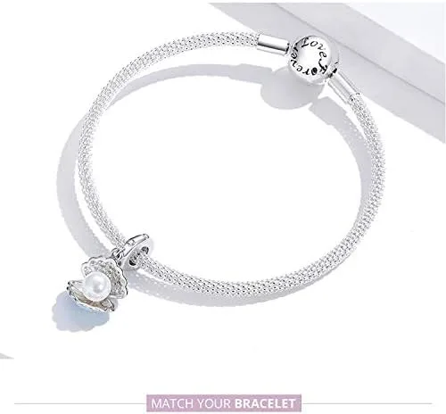Miniatura 6 de FAEFASH Colgante de cuentas de estrella de mar y concha de plata 925, abalorio de tortuga, cuentas de sirena, abalorio de tortuga marina
