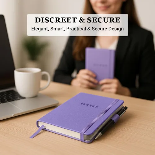 Miniatura 2 de Libro de contraseñas con pestañas alfabéticas - Organizador de direcciones de Internet y contraseñas de tapa dura - Cuaderno de contraseñas