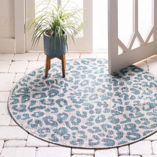 Miniatura 55 de Unique Loom Outdoor Safari Collection Alfombra de área - Leopardo (4 pies 1 pulgada x 6 pies 1 pulgada rectangular, gris claro/gris)